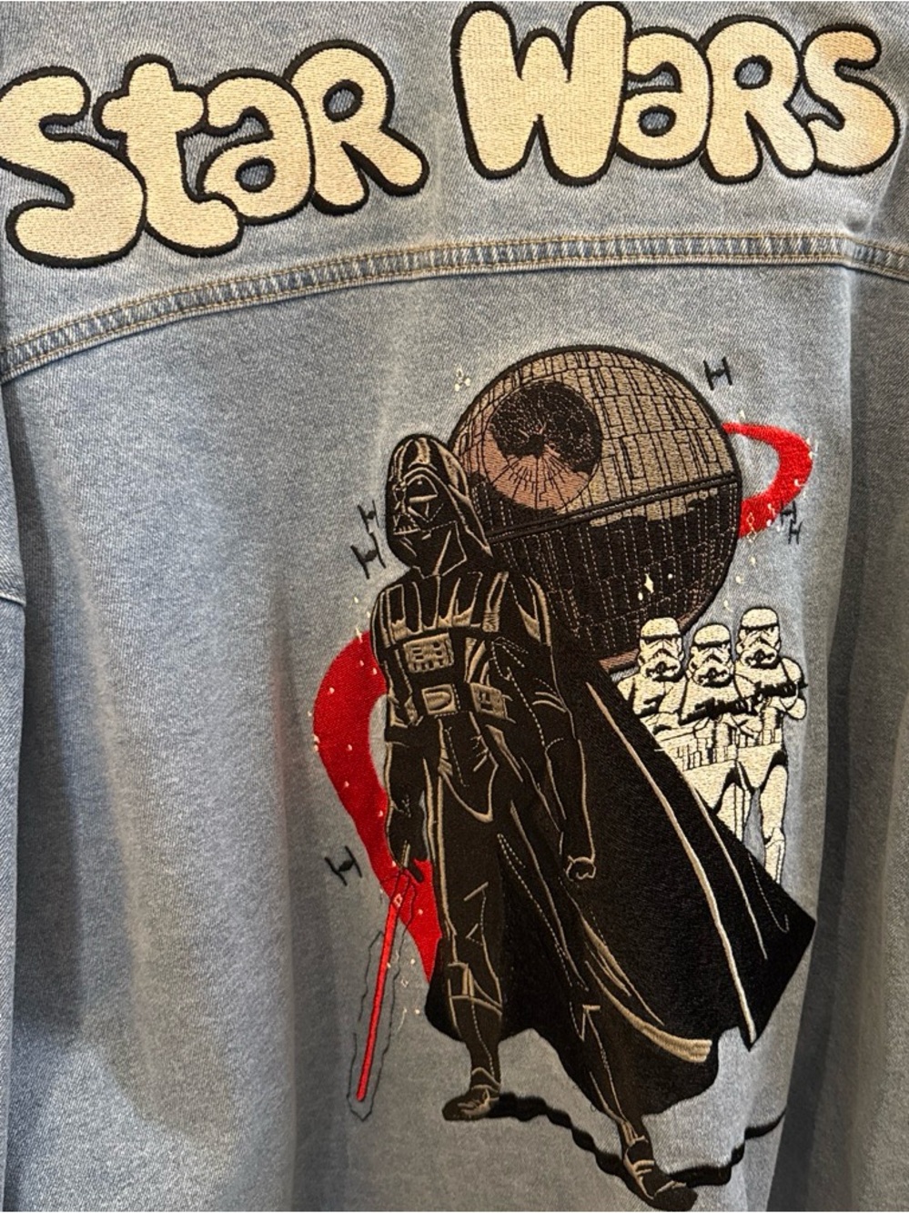 Star Wars Light Blue Denim Jacket with Darth Vader & Stormtroopers